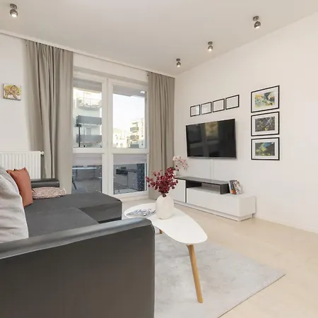 Subtle Colors In With Furnished Balcony By Renters Appartement Varsovie