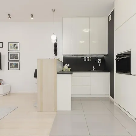 Subtle Colors In With Furnished Balcony By Renters 公寓 华沙